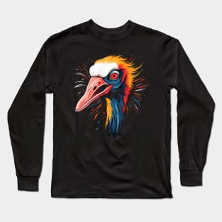 Whooping Crane Smiling Long Sleeve T-Shirt